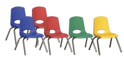 ECR4Kids School Stack Chair with Chrome Legs/ Nylo