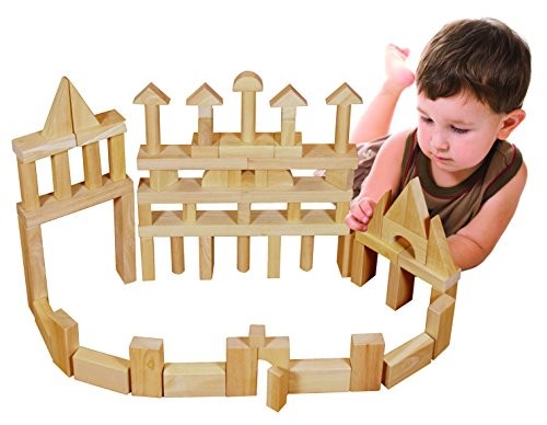 ECR4Kids Solid Hardwood Building Block Set, Natura
