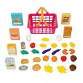 Just Like Home 35 Piece Shopping Basket - Pink